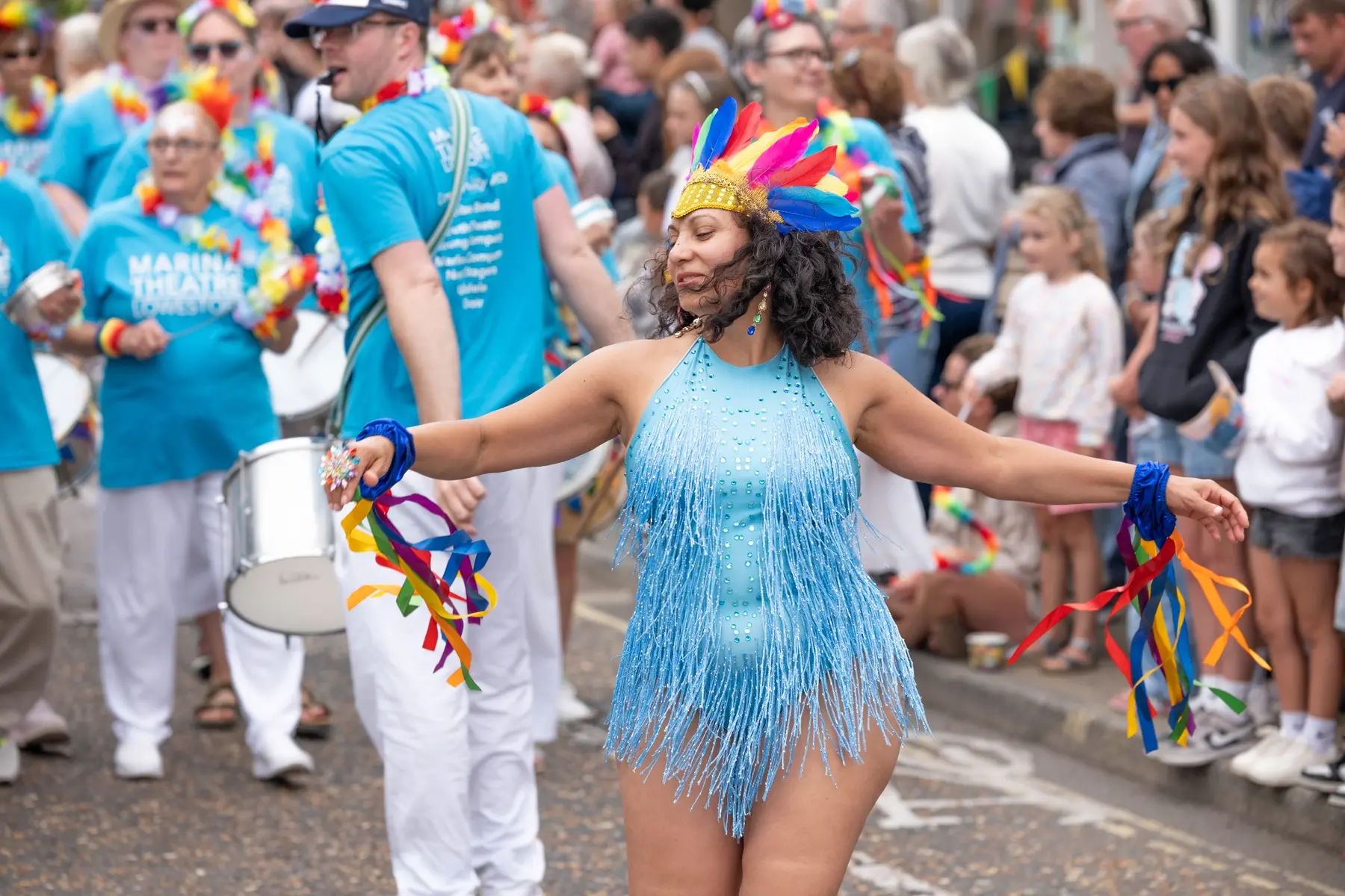 Performer dancing in the Lowestoft Carnival parade